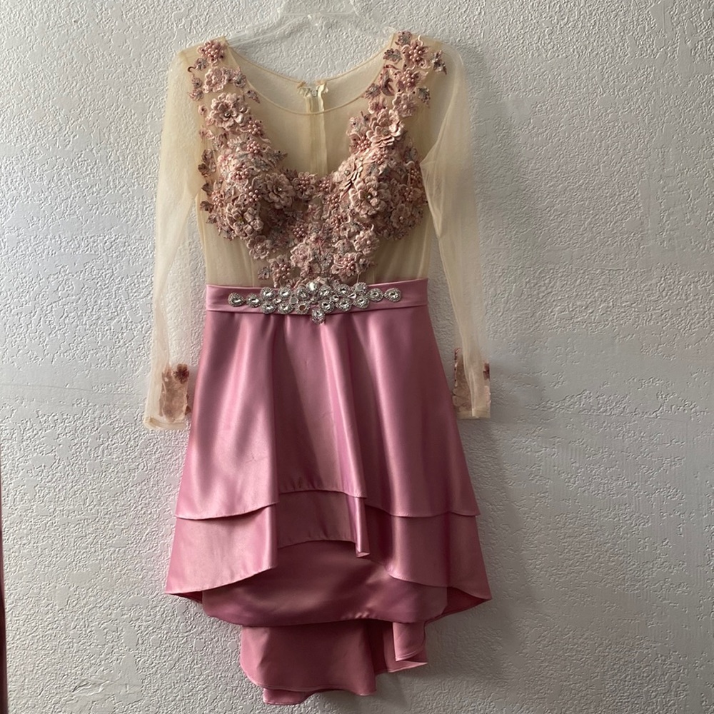 Blush pink mesh dress perfect for spring and summer